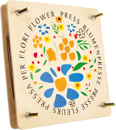 Small foot - houten bloemenpers, 18x18cm