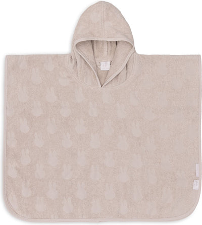 Jollein x nijntje - badponcho baby badstof - badcape kind met capuchon - miffy jacquard - nougat