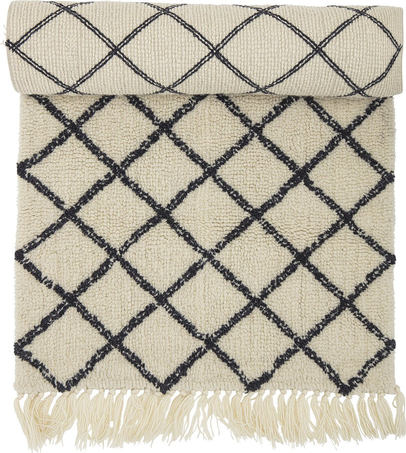 Bloomingville - warda vloerkleed - beige - wol