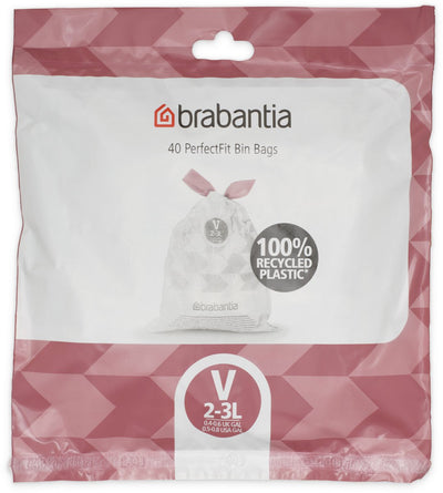 Brabantia perfectfit vuilniszakken - 2 3 l - code v - 40 stuks