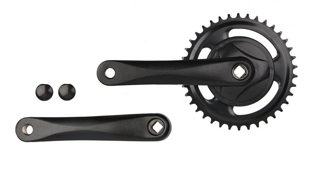 Vinty crankstel 38t 1 8“, crank 170mm met disc, zwart