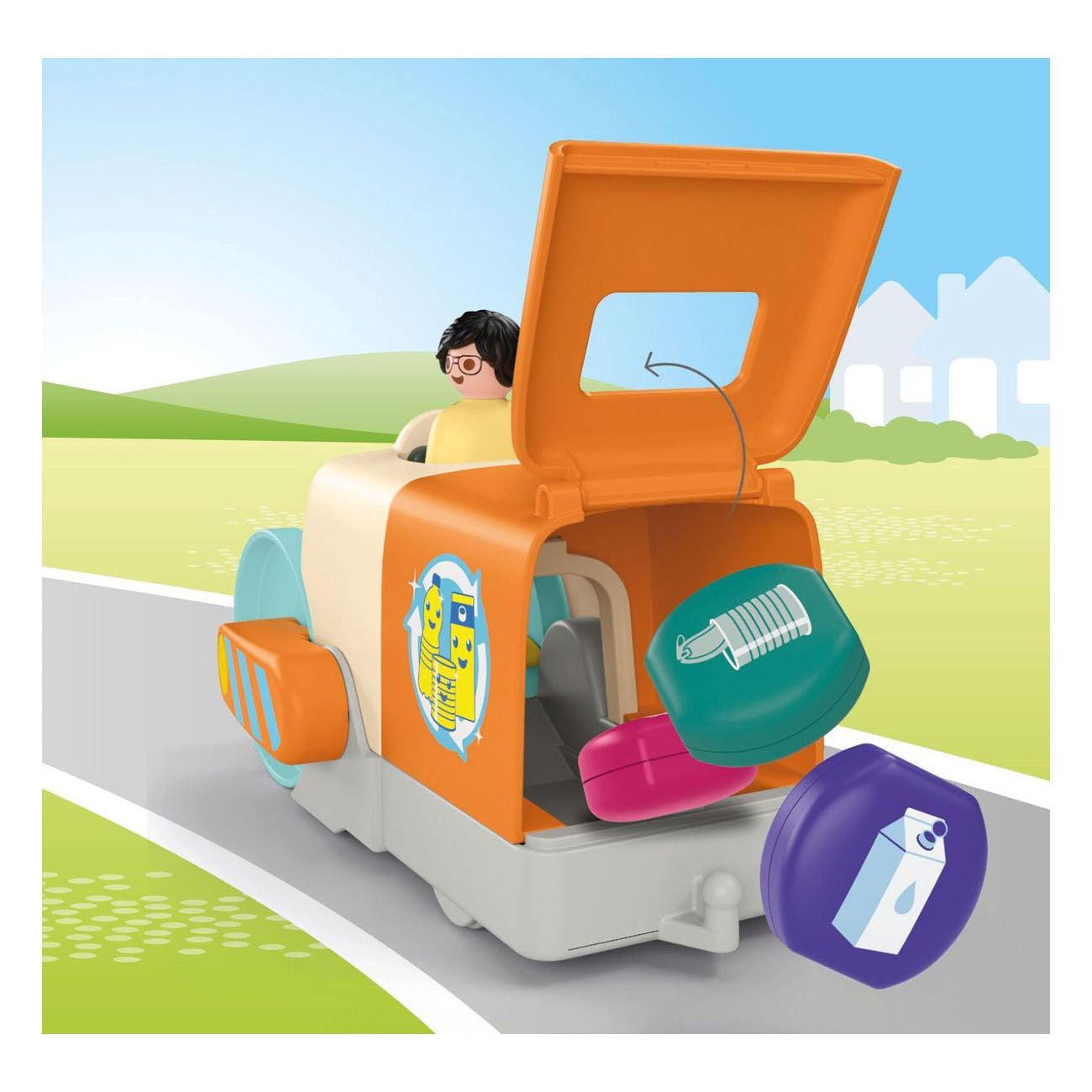 Playmobil junior duw- en grijpvuilniswagen - 71774