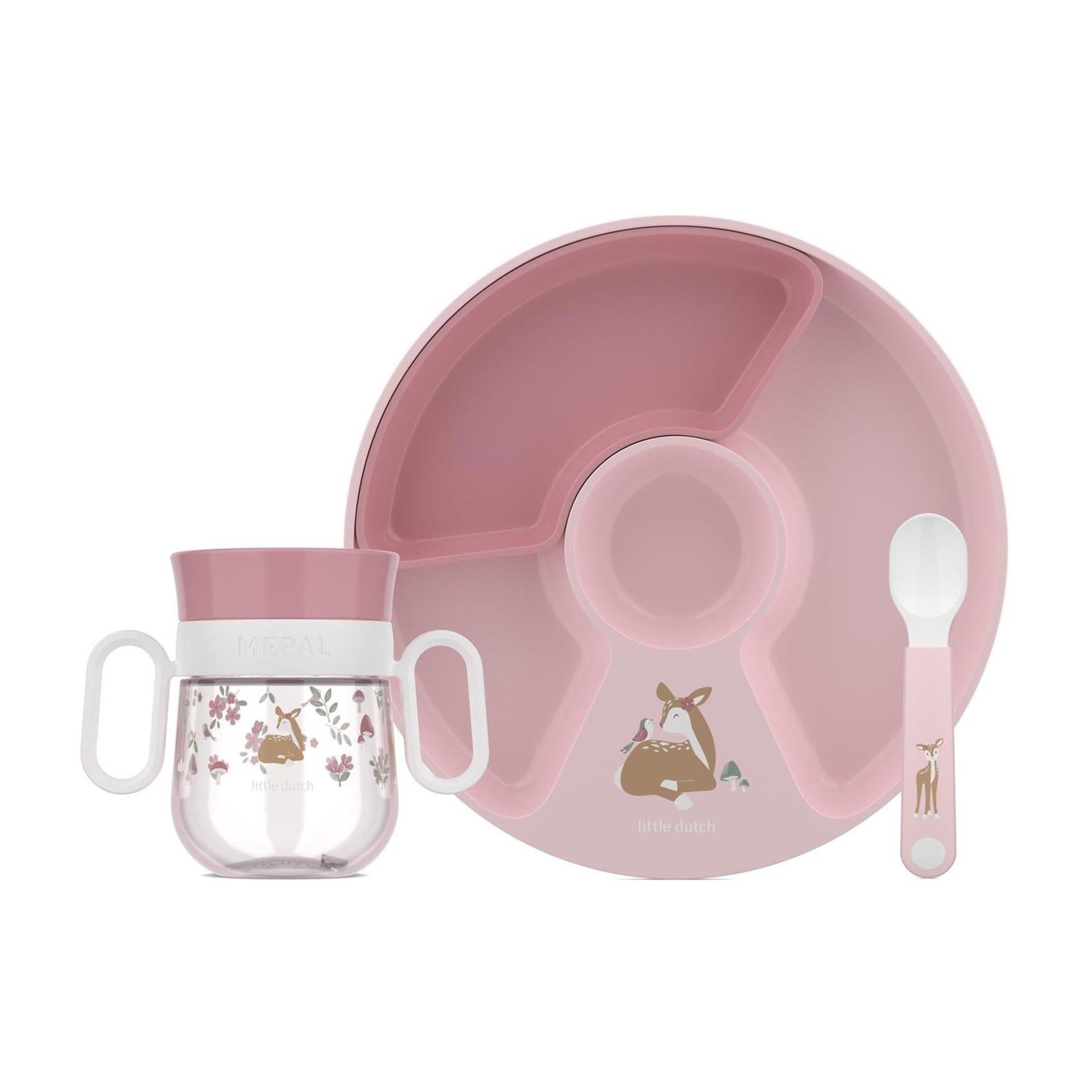 Mepal mio babyservies set little dutch - 3-delig - kraamcadeau - kinderservies - fairy garden