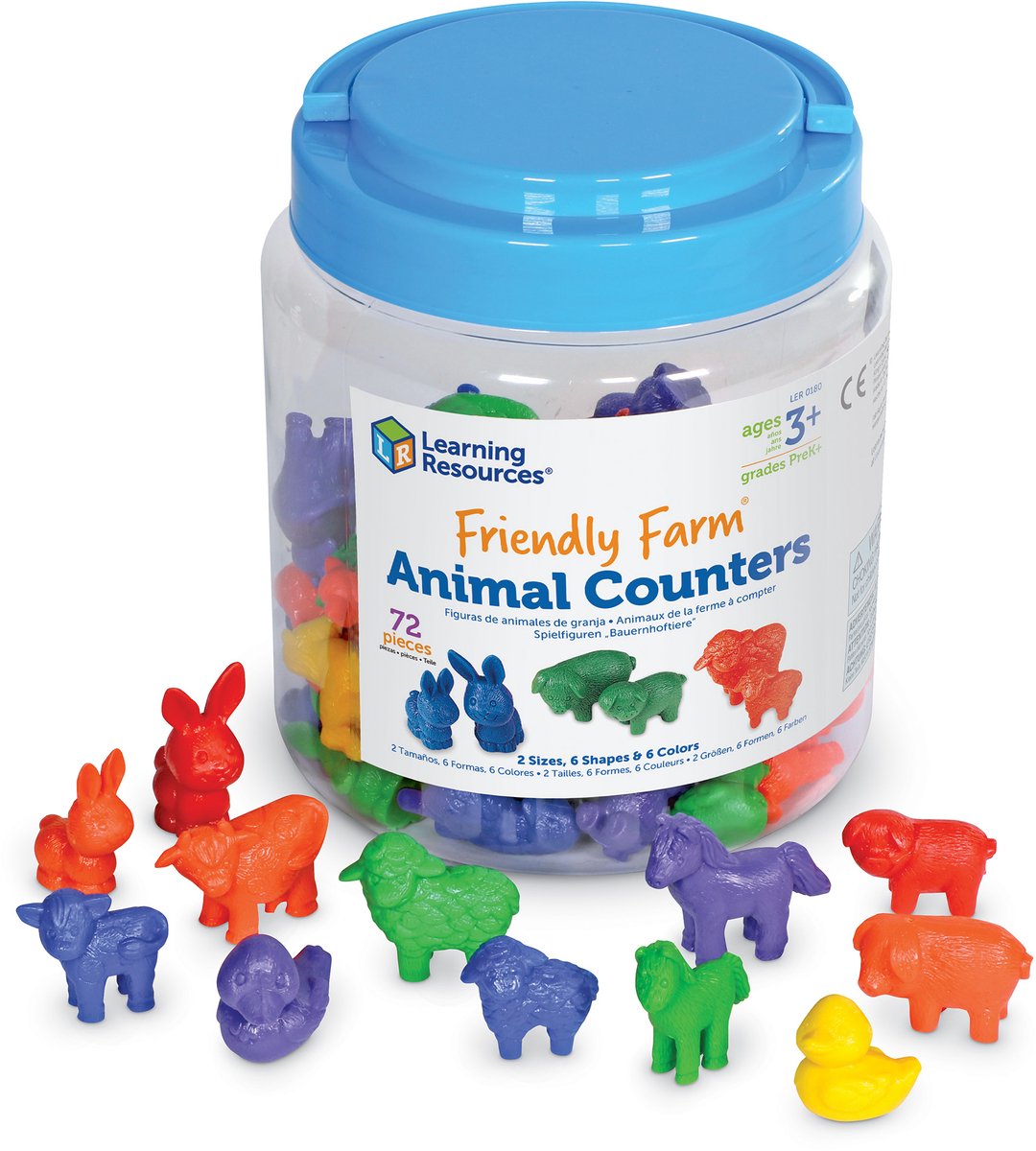 Learning resources friendly farm® animal counters (set van 72) - 1+