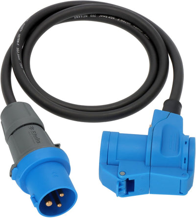 Brennenstuhl cee verloopkabel camping 1,5m kabel in zwart (cee stekker en hoekkoppeling incl. veiligheidscontact combinatie stopcontact, 230v 16a, voor permanent gebruik buitenshuis, made in germany)