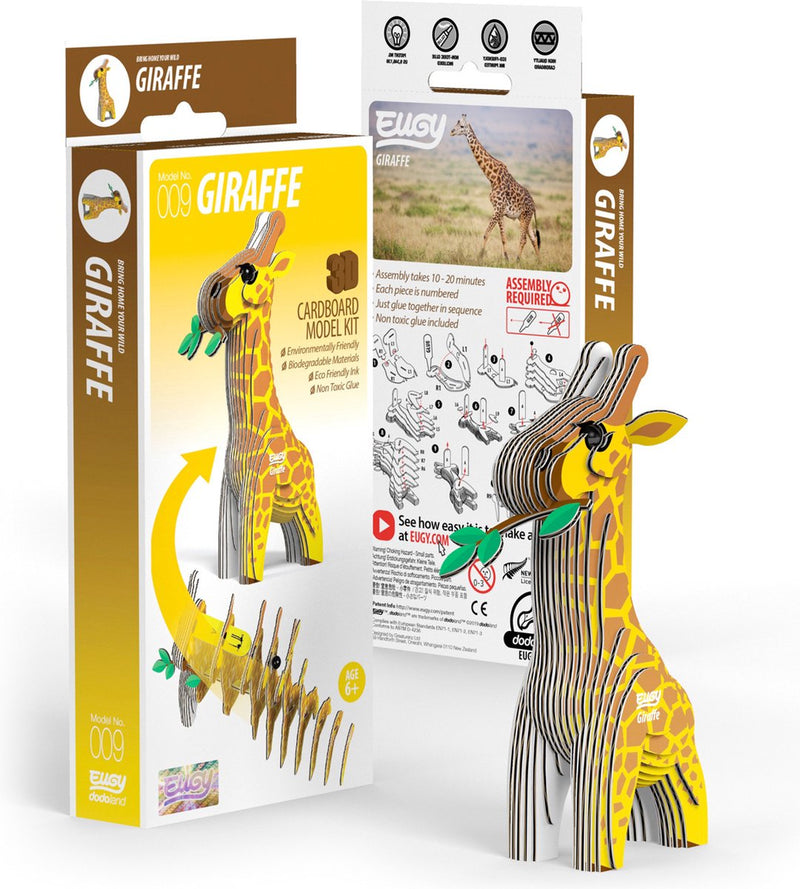 Eugy 3d puzzel - giraf - wilde dieren - duurzaam - verzamel ze allemaal - 6 jaar
