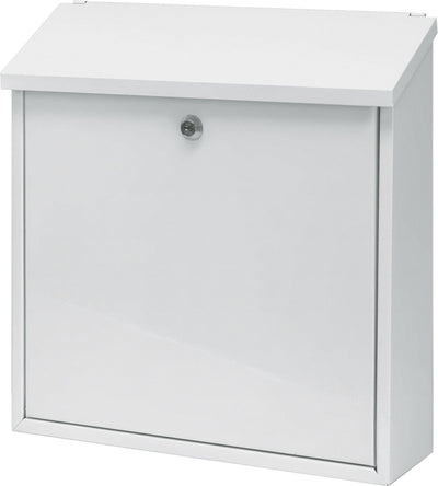 V-part - wandbrievenbus malagan - galvanized steel powder coated - wit - brievenbus