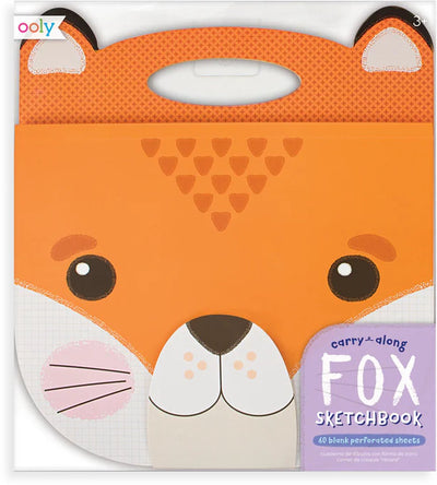 Ooly - carry along sketchbook - vos - 60 blanco geperforeerde vellen - met klittenband sluiting - het perfecte formaat voor reizende kunstenaars - geschikt voor kinderen vanaf 3 jaar