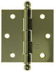 Yale 1019144 - 3 bolknopscharnieren vermessingd 76x76mm | 2 stuks