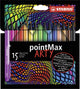 Stabilo pointmax - hardtip fineliner 0,8 mm - arty etui met 15 kleuren