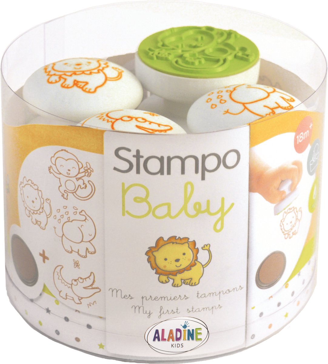 Aladine stampo stempel baby set jungle dieren 4 stuks