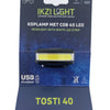 Ikzi koplamp light tosti 40 cob led, usb-oplaadbaar