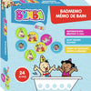 Bumba badspeelgoed - badmemo en bumbina - 24 plaatjes - blijven drijven en kleven aan de bandrand