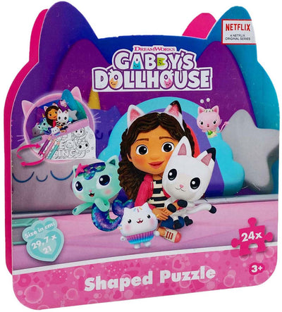 Gabby's poppenhuis puzzel 24 stukjes kattenvormige doos speelgoed.