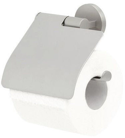 Tiger noon - wc rolhouder met klep - toiletrolhouder - zonder boren - boren of lijmen - rvs geborsteld