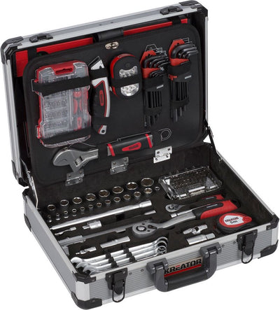 Kreator krt951013 gereedschapskoffer - 180-delig - aluminium koffer