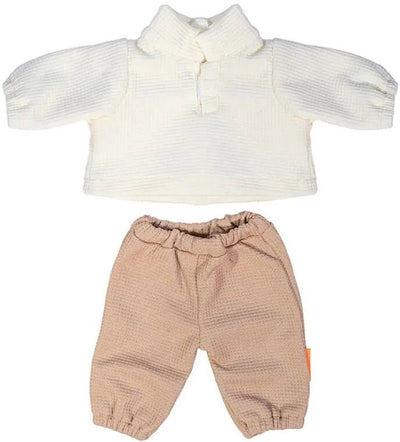 Miniland poppenkleding sweater en broek 38cm roze katoen.