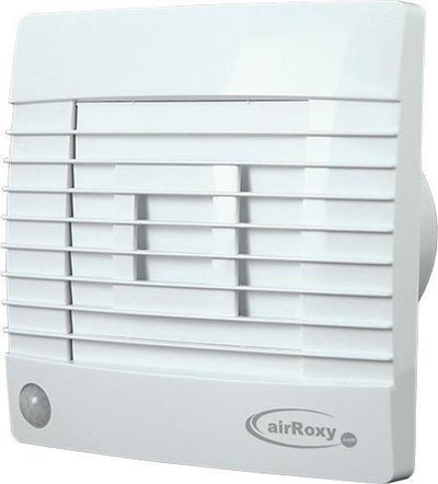 Air roxy badkamerventilator met automatische sluitklep, bewegingssensor en timer 150 mm wit - prestige 150zgms