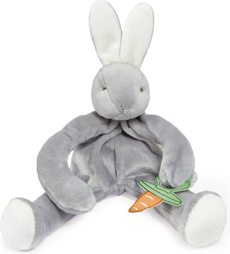 Bunnies by the bay knuffeldoekje met speenhouder konijn - speendoekje - extreem zacht - klittenband sluiting voor speen - machine-wasbaar - 25 cm - grijs