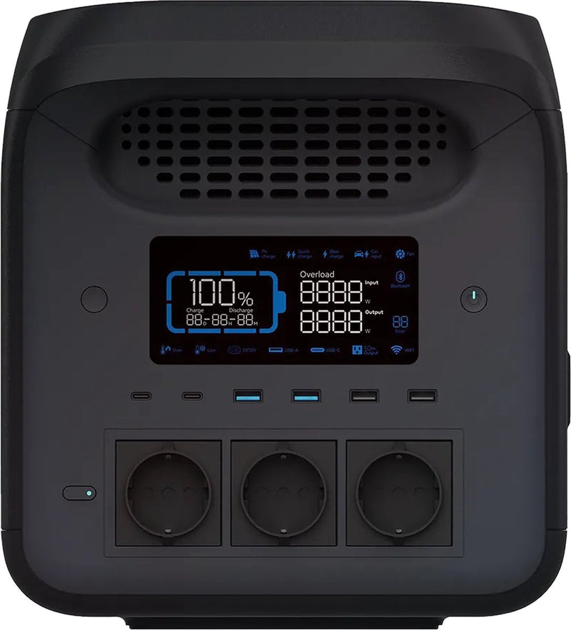 Mestic power station mps-1800 - nominaal vermogen: 1800 w - lifepo4 batterij - capaciteit: 1226 wh
