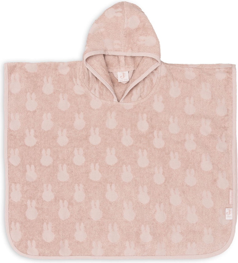 Jollein x nijntje - badponcho baby badstof - badcape kind met capuchon - miffy jacquard - wild rose