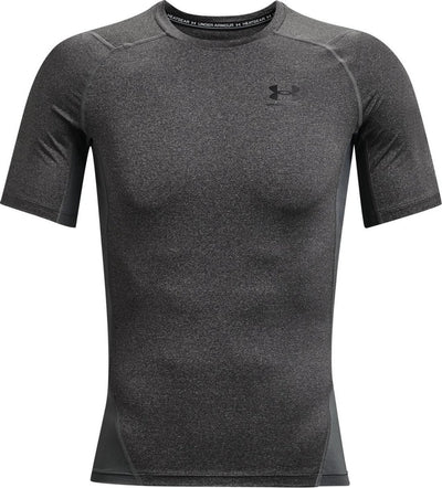 Under armour ua hg armour comp ss heren sportshirt - grijs - zwart