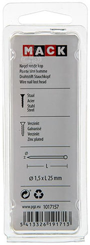 Mack 1017157 - nagel ronde kop staal verzinkt100 gr 1,5 x 25 mm | 5 stuks - afbeelding 2