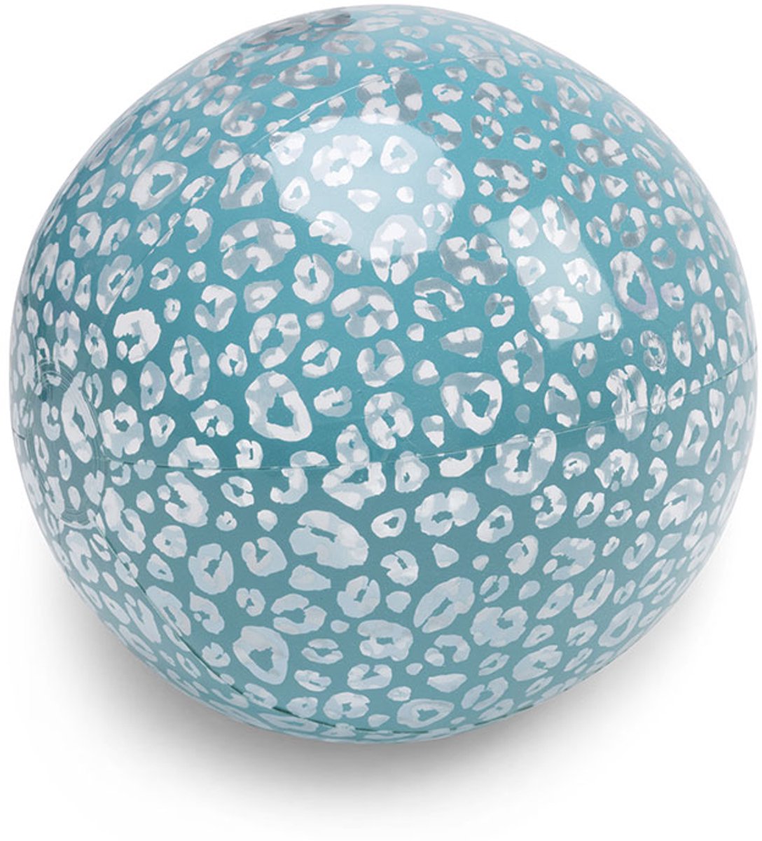 Swim essentials - strandbal - 51 cm - transparant - luipaardprint - opblaasbal