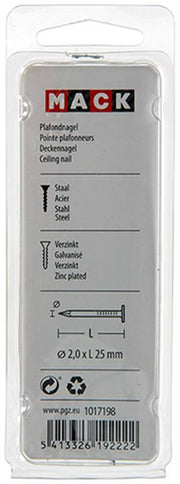 Mack 1017198 - plafondnagel staal verzinkt 90 gr 2,0 x 25 mm | 5 stuks - afbeelding 2