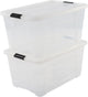 Iris topbox opbergbox - 45l - kunststof - transparant zwart - set van 2