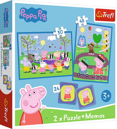 Trefl peppa pig spel - 2in1 memospel en puzzel voor kinderen.