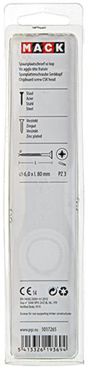 Mack 1017265 - spaanplaatschroef vz kop geelverz. 5 st 6,0 x 80 mm | 5 stuks - afbeelding 3