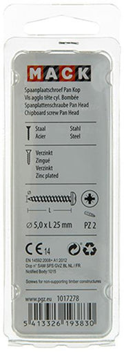 Mack 1017278 - spaanplaatschroef cylkop geelverz.18 st 5,0 x 25 mm | 10 stuks - afbeelding 2