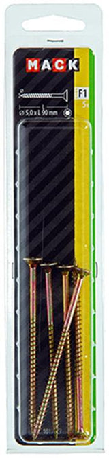 Mack 1017317 - spaanplschr.vzkop-zelfb. geelverz. 5 st 5,0 x 90 mm | 5 stuks - afbeelding 2