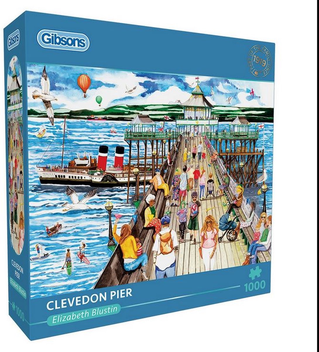 Gibsons - clevedon pier (door elizabeth blustin) - 1000 stukjes 68×49cm (b×h) - legpuzzel voor volwassenen