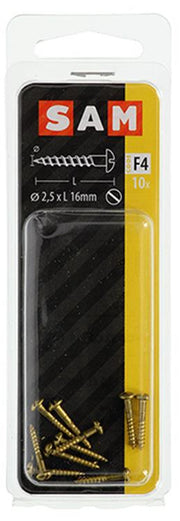 Mack 1019658 - houtschroef bolkop messing 10 st 2,5 x 16 mm | 10 stuks - afbeelding 2
