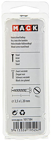 Mack 1017384 - houtschroef bolkop zwart verzinkt 15 st 3,5 x 20 mm | 10 stuks - afbeelding 2