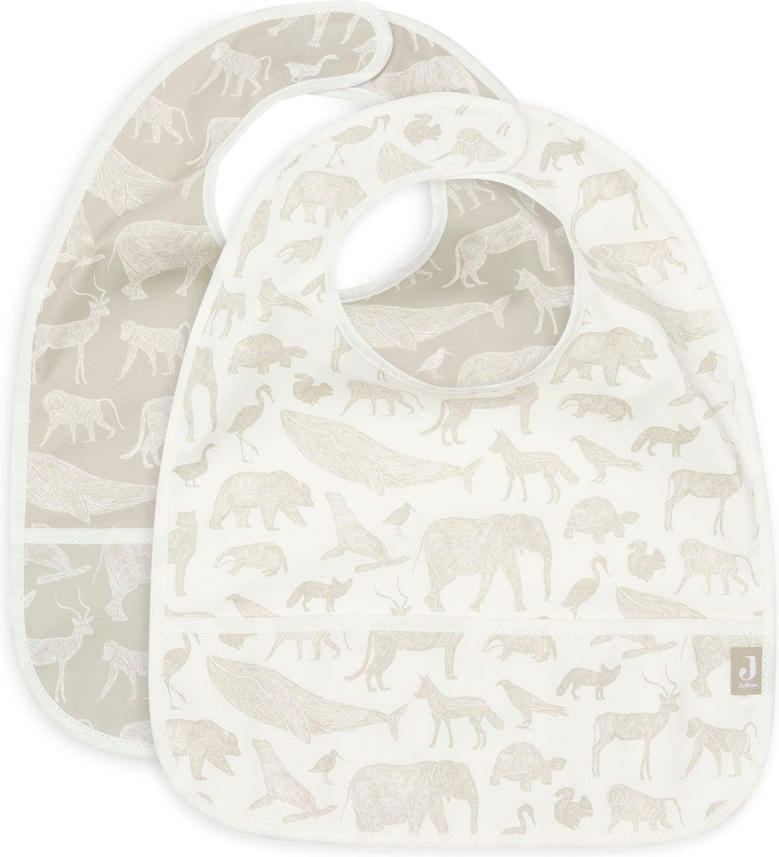 Jollein slab waterproof animals nougat (2pack)