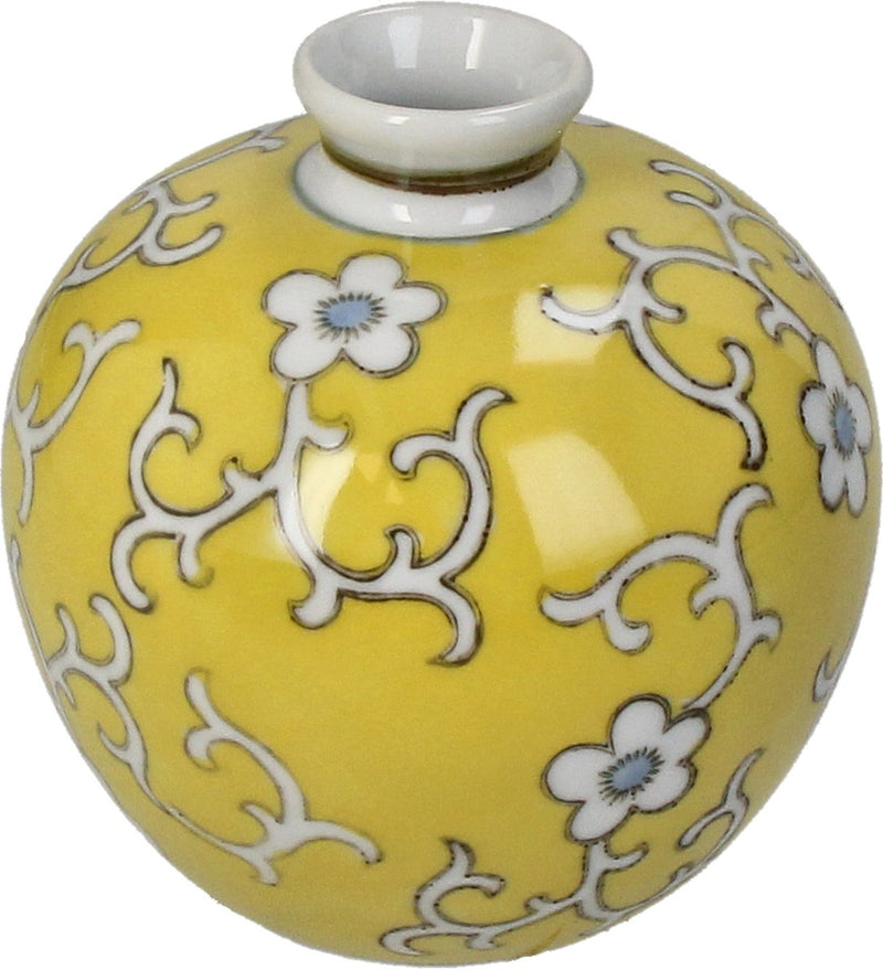 Hd collection vaas porselein geel 11,5x11,5x11,5cm