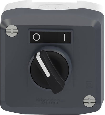 Schneider electric drukknopkast met keuzeschakelaar - zwart - 1no - i o - harmony - - xald134