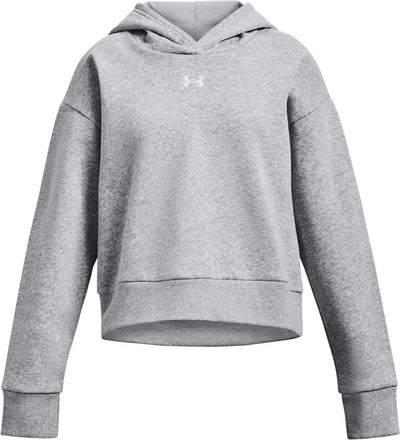 Under armour ua rival fleece hoodie unisex sporttrui - grijs - wit