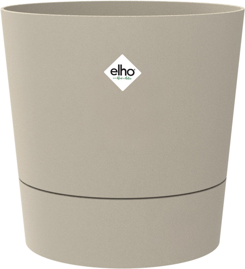 Elho foss rond 25cm - bloempot voor binnen - 100% gerecycled plastic - ø 24.5 x h 24.2 - paddenstoel beige