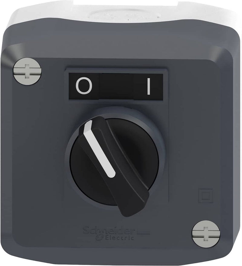 Schneider electric drukknopkast met keuzeschakelaar - zwart - 1no - i o - harmony - - xald134