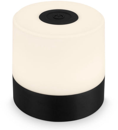B.k.licht briloner - oplaadbare mini tafellamp - met usb-c - draadloos - dimbaar - buitenlamp - kinderlamp - 2.700k warm wit licht - 7x7 cm - zwart