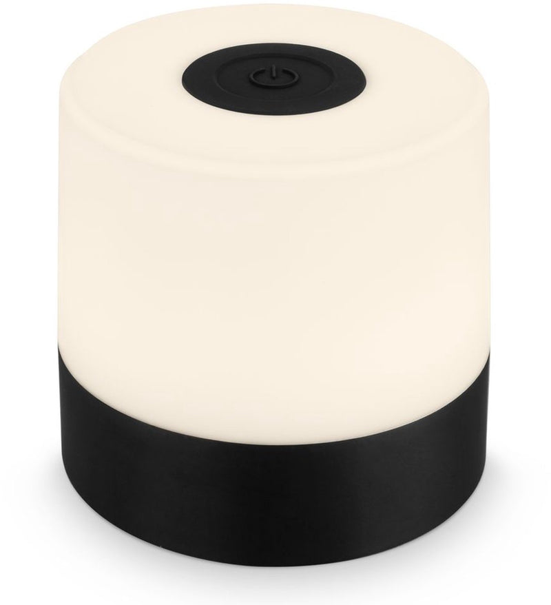 B.k.licht briloner - oplaadbare mini tafellamp - met usb-c - draadloos - dimbaar - buitenlamp - kinderlamp - 2.700k warm wit licht - 7x7 cm - zwart