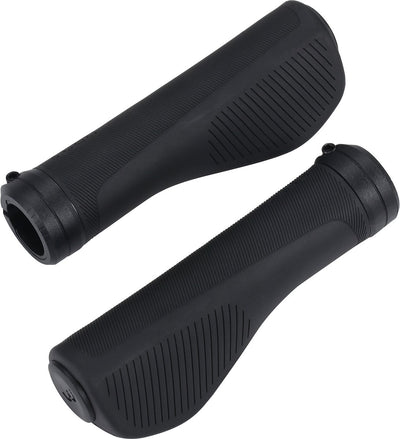 Bbb cycling steadycomfort ergonomische handvatten fiets – 135mm 30-32od – zwart - bhg-110