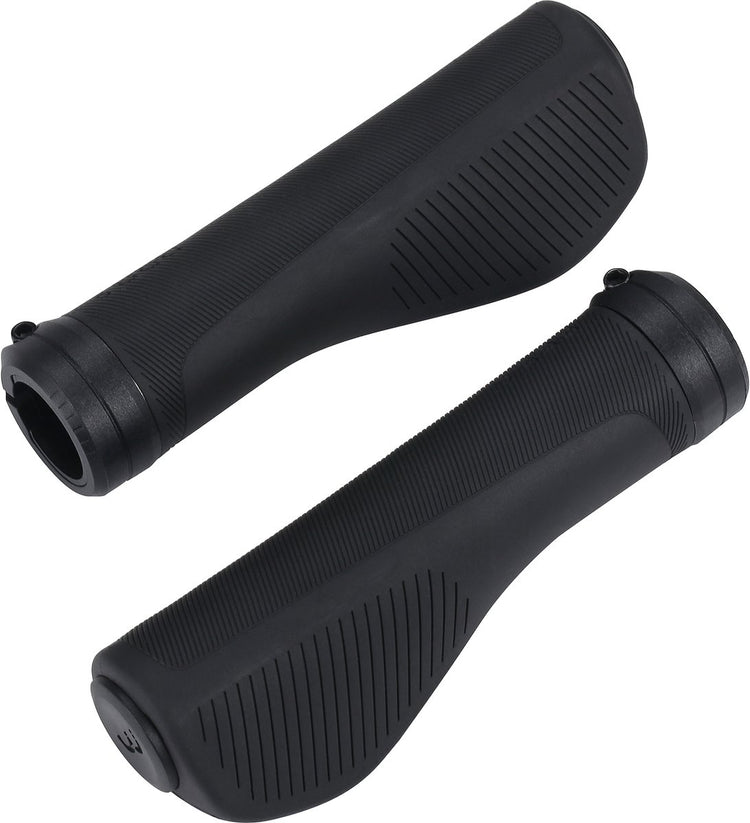 Bbb cycling steadycomfort ergonomische handvatten fiets – 135mm 30-32od – zwart - bhg-110