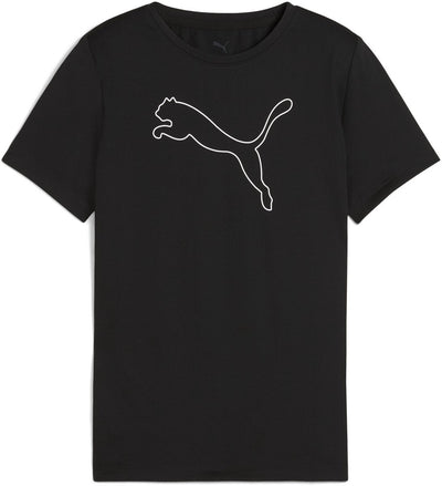 Puma tad ess cat logo tee g meisjes sportshirt - black