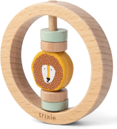 Trixie houten ronde rammelaar - mr. lion- eerste speelgoed baby - kraamcadeau - voor jongens meisjes