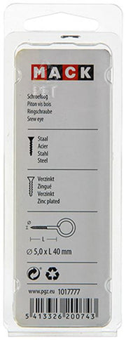 Mack 1017777 - schroefoog staal verzinkt 4 st 5,0 x 40 mm | 10 stuks - afbeelding 3